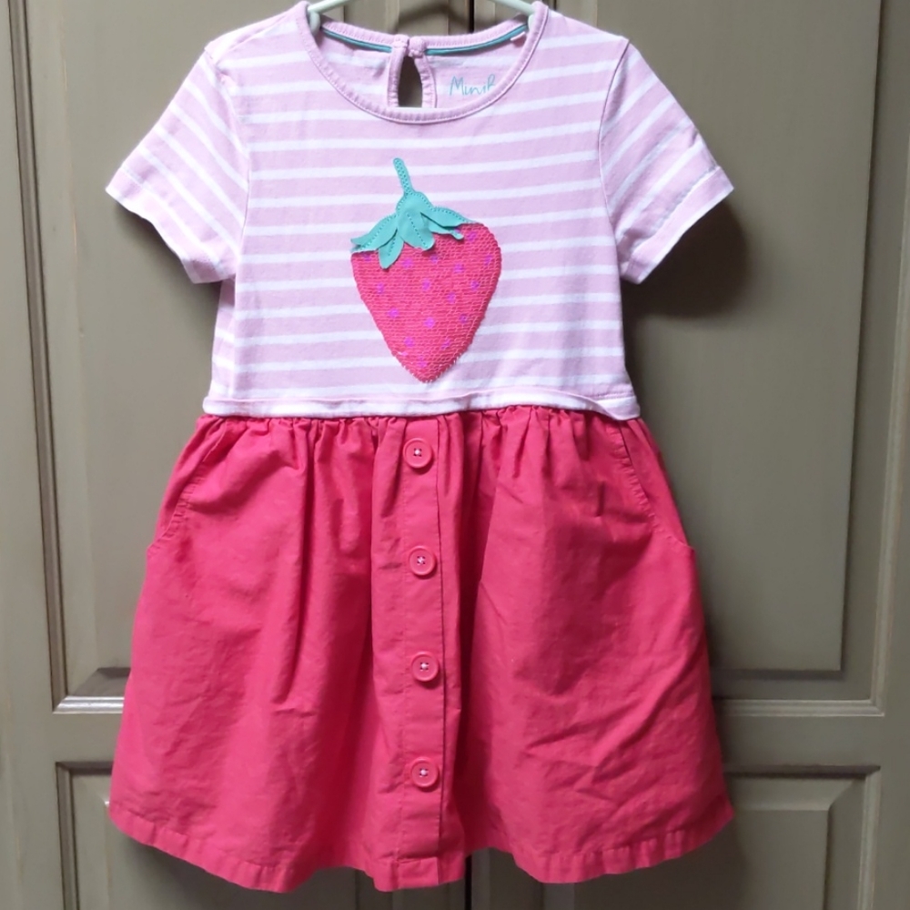 Mini Boden Strawberry Girls Dress 5-6